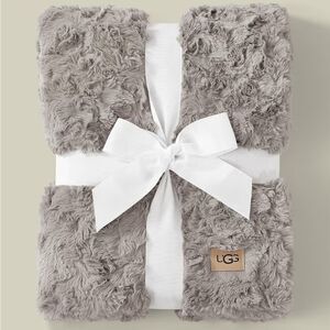 UGG Adalee Faux Fur Throw Blanket- Seal